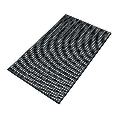 WorkStep™ 39-378-0920-3X5 Anti-Fatigue Mat, 3 ft W x 5 ft L, 1/2 in THK,  Black/Yellow, Rubber - Black and Company